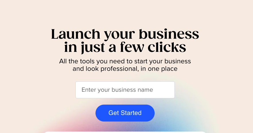 homepage of tailor brands where you can enter your brand name to start the logo design process